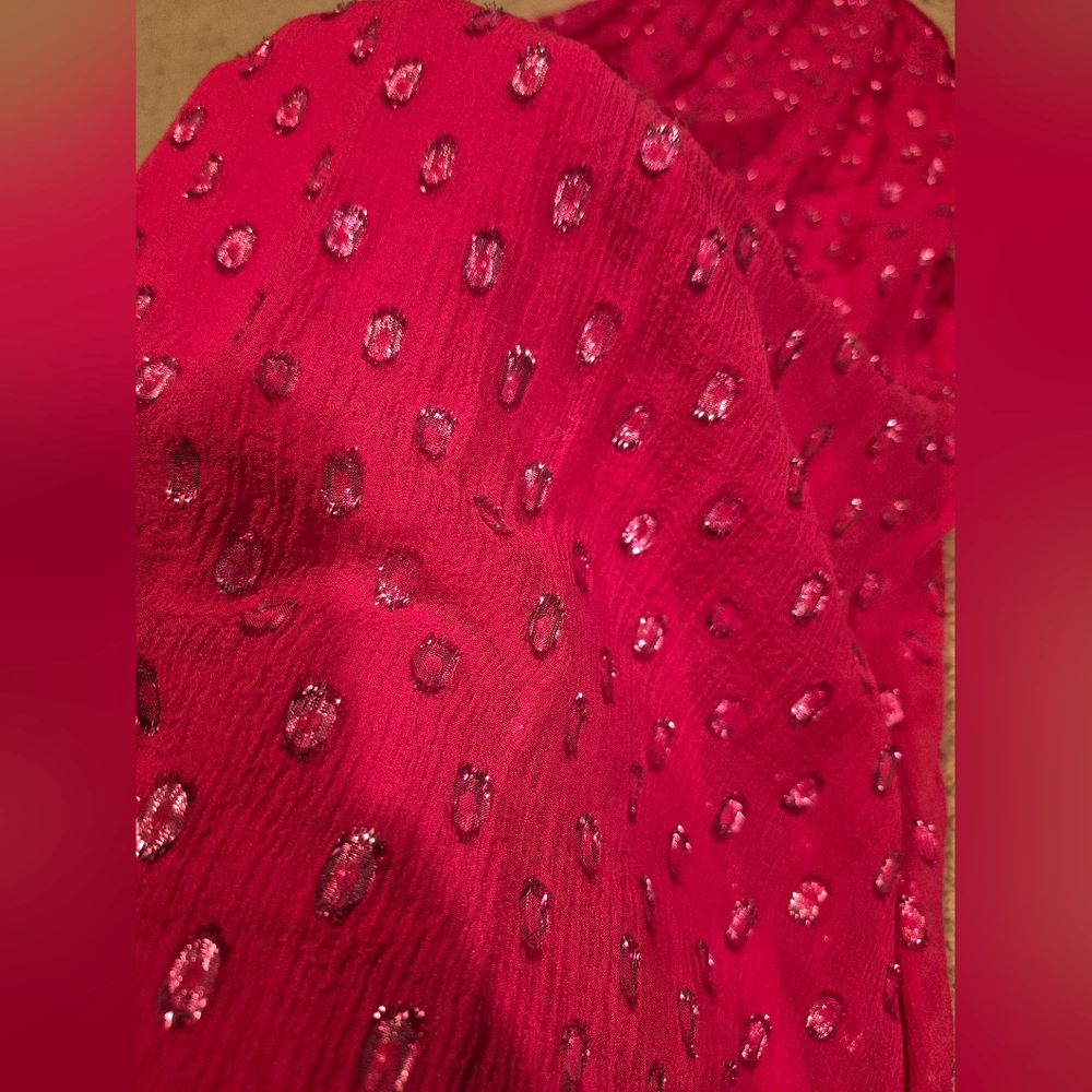 Ella Moss Bright Pink Metallic Shift Dress M - Picture 6 of 15